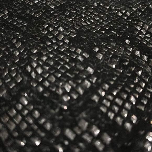 VOTRE NOM Vintage Snakeskin Black Metallic Stretch Long Sleeve Blouse Top Size S - Picture 8 of 8